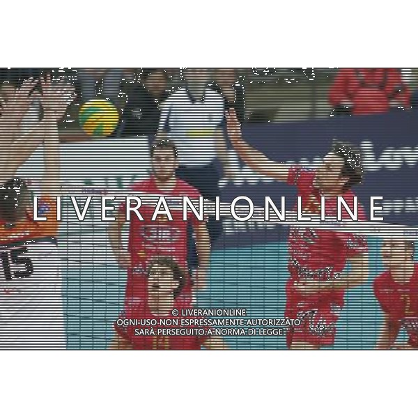 12.02.2015 Jastrzebie Zdroj sport siatkowka mezczyzn Liga Mistrzow 2015 , 2015 CEV DenizBank Volleyball Champions League - Men . Jastrzebski Wegiel (biale) - Sir Safety Perugia (czerwone) n/z. Goran Vujevic (P), Fot. Tomasz Wantula / EDYTOR.net/NEWSPIX.PL --- Newspix.pl /Agenzia Aldo Liverani sas - ITALY ONLY - EDITORIAL USE ONLY *** Local Caption *** www.newspix.pl mail us: info@newspix.pl call us: 0048 022 23 22 222 --- Polish Picture Agency by Ringier Axel Springer Poland