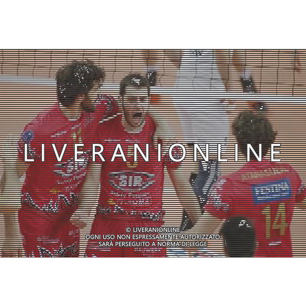 12.02.2015 Jastrzebie Zdroj sport siatkowka mezczyzn Liga Mistrzow 2015 , 2015 CEV DenizBank Volleyball Champions League - Men . Jastrzebski Wegiel (biale) - Sir Safety Perugia (czerwone) n/z. Luciano De Ceggo radosc . Fot. Tomasz Wantula / EDYTOR.net / NEWSPIX.PL --- Newspix.pl AG ALDO LIVERANI SAS ONLY ITALY *** Local Caption *** www.newspix.pl mail us: info@newspix.pl call us: 0048 022 23 22 222 --- Polish Picture Agency by Ringier Axel Springer Poland