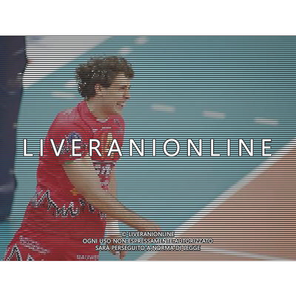 12.02.2015 Jastrzebie Zdroj sport siatkowka mezczyzn Liga Mistrzow 2015 , 2015 CEV DenizBank Volleyball Champions League - Men . Jastrzebski Wegiel (biale) - Sir Safety Perugia (czerwone) n/z. Aleksandar Atanasijevic radosc . Fot. Tomasz Wantula / EDYTOR.net / NEWSPIX.PL --- Newspix.pl AG ALDO LIVERANI SAS ONLY ITALY *** Local Caption *** www.newspix.pl mail us: info@newspix.pl call us: 0048 022 23 22 222 --- Polish Picture Agency by Ringier Axel Springer Poland