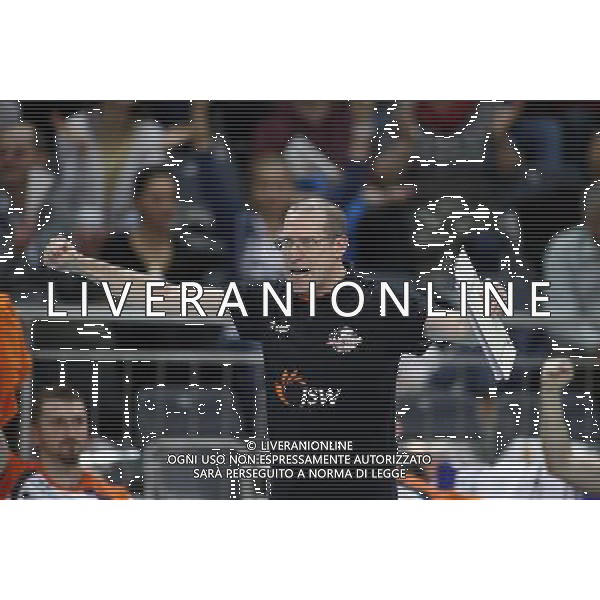 12.02.2015 Jastrzebie Zdroj sport siatkowka mezczyzn Liga Mistrzow 2015 , 2015 CEV DenizBank Volleyball Champions League - Men . Jastrzebski Wegiel (biale) - Sir Safety Perugia (czerwone) n/z. Roberto Piazza trener Jastrzebskiego Wegla radosc . Fot. Tomasz Wantula / EDYTOR.net / NEWSPIX.PL --- Newspix.pl AG ALDO LIVERANI SAS ONLY ITALY *** Local Caption *** www.newspix.pl mail us: info@newspix.pl call us: 0048 022 23 22 222 --- Polish Picture Agency by Ringier Axel Springer Poland
