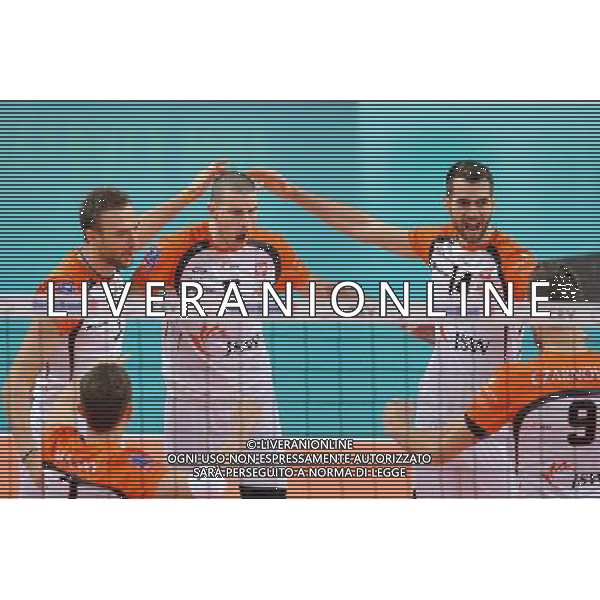 2015.02.12 JASTRZEBIE ZDROJ SIATKOWKA 2015 CEV DENIZBANK VOLLEYBAL CHAMPIONS LEAGUE / SIATKOWKA LIGA MISTRZOW MEZCZYZN JASTRZEBSKI WEGIEL - SIR SAFETY PERUGIA N/Z PAJENK ALEN, QUESQUE GUILLAUME, MICHAL LASKO RADOSC FOTO RAFAL RUSEK / PRESSFOCUS / NEWSPIX.PL --- Newspix.pl AG ALDO LIVERANI SAS ONLY ITALY *** Local Caption *** www.newspix.pl mail us: info@newspix.pl call us: 0048 022 23 22 222 --- Polish Picture Agency by Ringier Axel Springer Poland