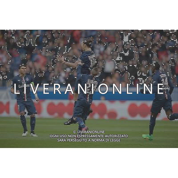 Joie Zlatan Ibrahimovic - 14.02.2015 - Paris Saint Germain / Caen - 25eme journee de Ligue 1 Photo : Andre Ferreira / Icon Sport AG ALDO LIVERANI SAS ONLY ITALY
