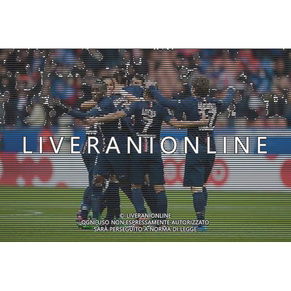 Joie Zlatan Ibrahimovic - 14.02.2015 - Paris Saint Germain / Caen - 25eme journee de Ligue 1 Photo : Andre Ferreira / Icon Sport AG ALDO LIVERANI SAS ONLY ITALY