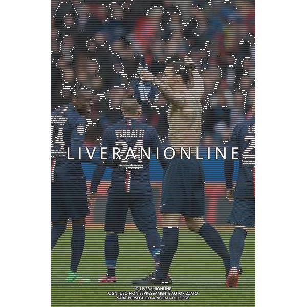 Joie Zlatan Ibrahimovic - 14.02.2015 - Paris Saint Germain / Caen - 25eme journee de Ligue 1 Photo : Andre Ferreira / Icon Sport AG ALDO LIVERANI SAS ONLY ITALY