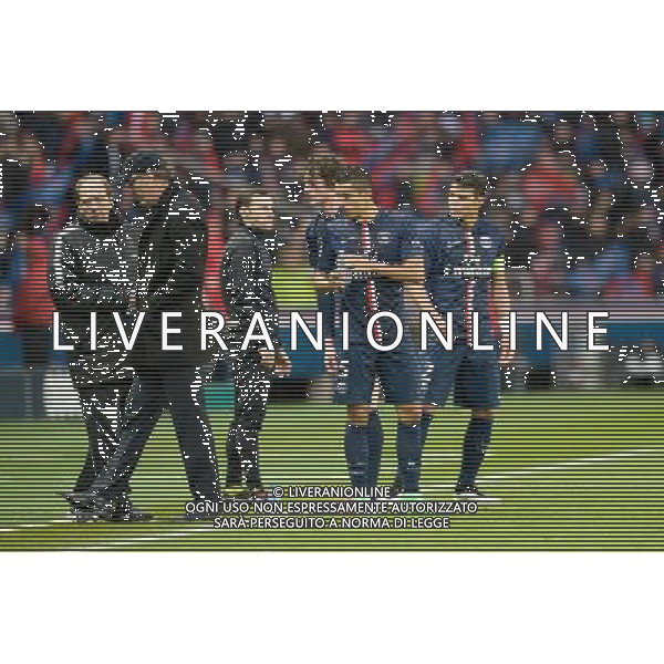 Laurent Blanc / Marquinhos - 14.02.2015 - Paris Saint Germain / Caen - 25eme journee de Ligue 1 Photo : Andre Ferreira / Icon Sport AG ALDO LIVERANI SAS ONLY ITALY