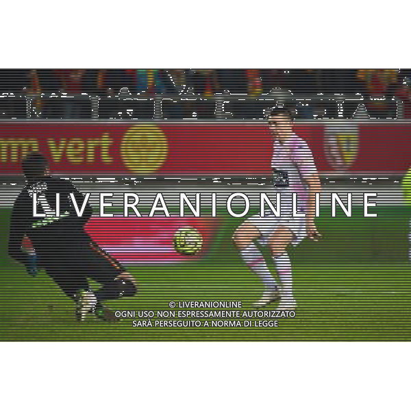 Mathieu DUHAMEL / Rudy RIOU - 14.02.2015 - Lens / Evian Thonon - 25eme journee de Ligue 1 Photo : Dave Winter / Icon Sport AG ALDO LIVERANI SAS ONLY ITALY
