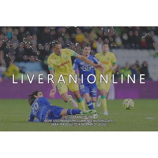 Yacine BAMMOU / Francois MODESTO - 14.02.2015 - Nantes / Bastia - 25eme journee de Ligue 1 Photo : Vincent Michel / Icon Sport AG ALDO LIVERANI SAS ONLY ITALY