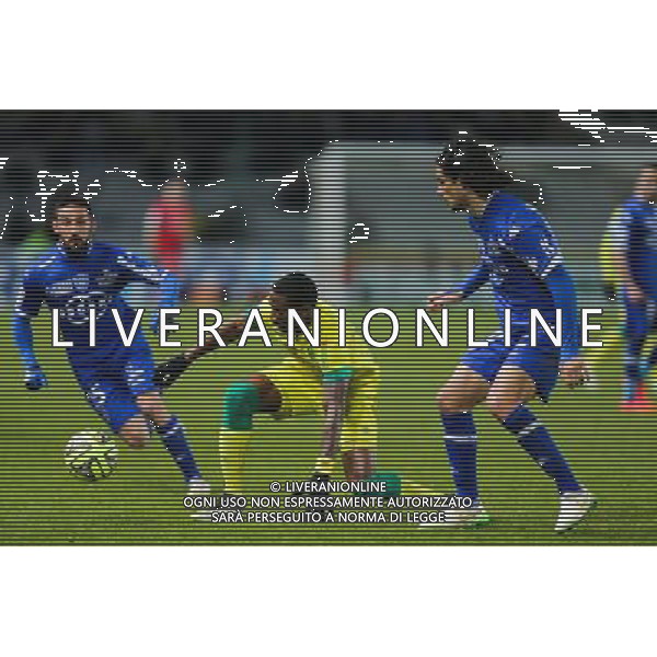 Serge GAKPE / Julian PALMIERI / Francois MODESTO - 14.02.2015 - Nantes / Bastia - 25eme journee de Ligue 1 Photo : Vincent Michel / Icon Sport AG ALDO LIVERANI SAS ONLY ITALY