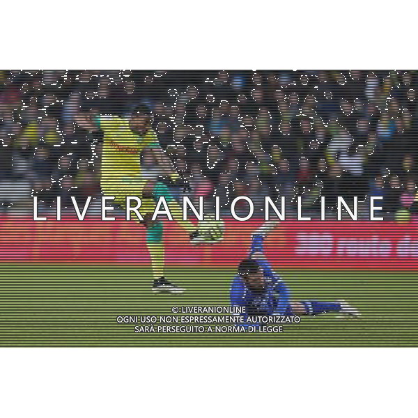 Serge GAKPE / Julian PALMIERI - 14.02.2015 - Nantes / Bastia - 25eme journee de Ligue 1 Photo : Vincent Michel / Icon Sport AG ALDO LIVERANI SAS ONLY ITALY