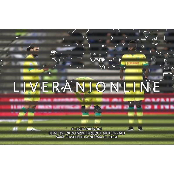 Deception Oswaldo VIZCARRONDO / Jordan VERETOUT / Papy DJILOBODJI - 14.02.2015 - Nantes / Bastia - 25eme journee de Ligue 1 Photo : Vincent Michel / Icon Sport AG ALDO LIVERANI SAS ONLY ITALY