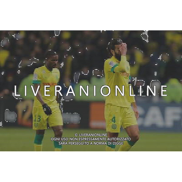 Deception Oswaldo VIZCARRONDO / Serge GAKPE - 14.02.2015 - Nantes / Bastia - 25eme journee de Ligue 1 Photo : Vincent Michel / Icon Sport AG ALDO LIVERANI SAS ONLY ITALY