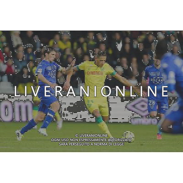 Yacine BAMMOU / Yannick CAHUZAC - 14.02.2015 - Nantes / Bastia - 25eme journee de Ligue 1 Photo : Vincent Michel / Icon Sport AG ALDO LIVERANI SAS ONLY ITALY