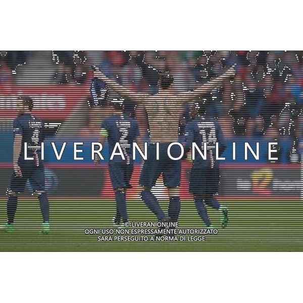 Joie PSG - Zlatan Ibrahimovic - 14.02.2015 - Paris Saint Germain / Caen - 25eme journee de Ligue 1 Photo : Andre Ferreira / Icon Sport AG ALDO LIVERANI SAS ONLY ITALY