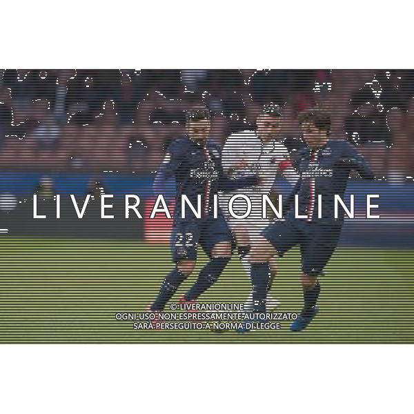 Ezequiel Lavezzi / Julien Feret / Maxwell - 14.02.2015 - Paris Saint Germain / Caen - 25eme journee de Ligue 1 Photo : Andre Ferreira / Icon Sport AG ALDO LIVERANI SAS ONLY ITALY