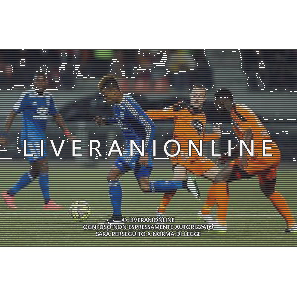 Clinton NJIE / Romain PHILIPPOTEAUX - 15.02.2015 - Lorient / Lyon - 25eme journee de Ligue 1 - Photo : Vincent Michel / Icon Sport AG ALDO LIVERANI SAS ONLY ITALY