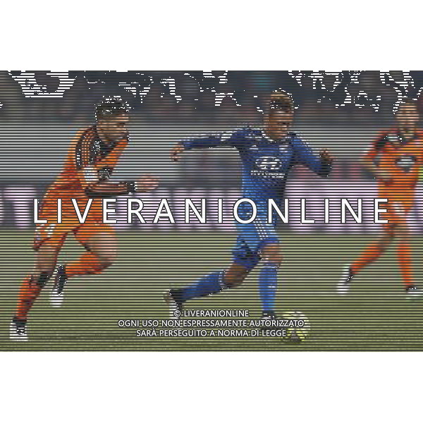 Clinton NJIE / Wesley LAUTOA - 15.02.2015 - Lorient / Lyon - 25eme journee de Ligue 1 - Photo : Vincent Michel / Icon Sport AG ALDO LIVERANI SAS ONLY ITALY