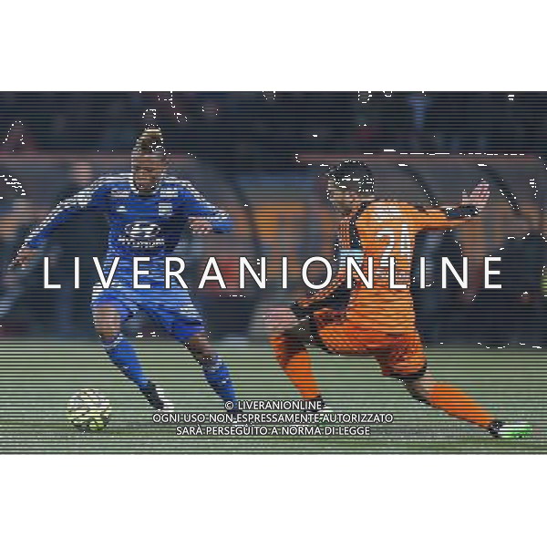 Clinton NJIE / Wesley LAUTOA - 15.02.2015 - Lorient / Lyon - 25eme journee de Ligue 1 - Photo : Vincent Michel / Icon Sport AG ALDO LIVERANI SAS ONLY ITALY