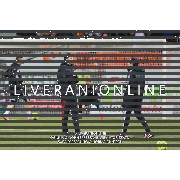 Benjamin GENTON / Eric GARCIN - 15.02.2015 - Lorient / Lyon - 25eme journee de Ligue 1 - Photo : Vincent Michel / Icon Sport AG ALDO LIVERANI SAS ONLY ITALY