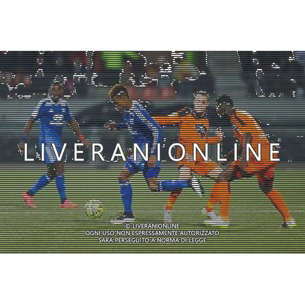 Clinton NJIE / Romain PHILIPPOTEAUX - 15.02.2015 - Lorient / Lyon - 25eme journee de Ligue 1 - Photo : Vincent Michel / Icon Sport AG ALDO LIVERANI SAS ONLY ITALY