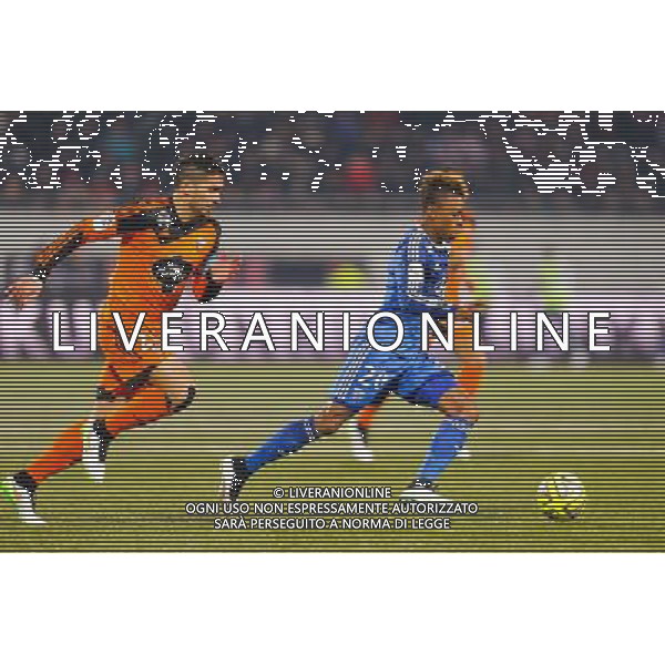 Clinton NJIE / Wesley LAUTOA - 15.02.2015 - Lorient / Lyon - 25eme journee de Ligue 1 - Photo : Vincent Michel / Icon Sport AG ALDO LIVERANI SAS ONLY ITALY