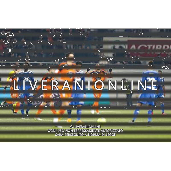Joie Jordan AYEW / groupe Lorient - 15.02.2015 - Lorient / Lyon - 25eme journee de Ligue 1 - Photo : Vincent Michel / Icon Sport AG ALDO LIVERANI SAS ONLY ITALY