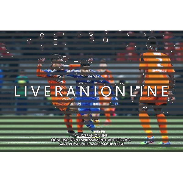 Nabil FEKIR / Wesley LAUTOA - 15.02.2015 - Lorient / Lyon - 25eme journee de Ligue 1 - Photo : Vincent Michel / Icon Sport AG ALDO LIVERANI SAS ONLY ITALY