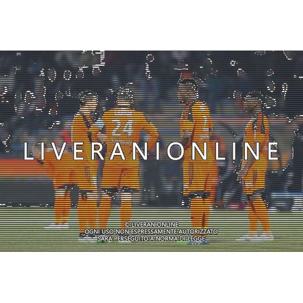 Walid MESLOUB / Wesley LAUTOA / Lamine KONE / Lamine GASSAMA - 15.02.2015 - Lorient / Lyon - 25eme journee de Ligue 1 - Photo : Vincent Michel / Icon Sport AG ALDO LIVERANI SAS ONLY ITALY