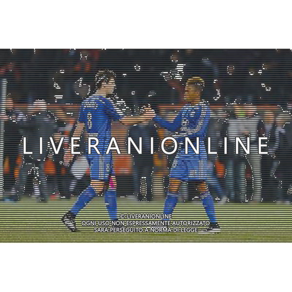 Yoann GOURCUFF / Clinton NJIE - 15.02.2015 - Lorient / Lyon - 25eme journee de Ligue 1 - Photo : Vincent Michel / Icon Sport AG ALDO LIVERANI SAS ONLY ITALY