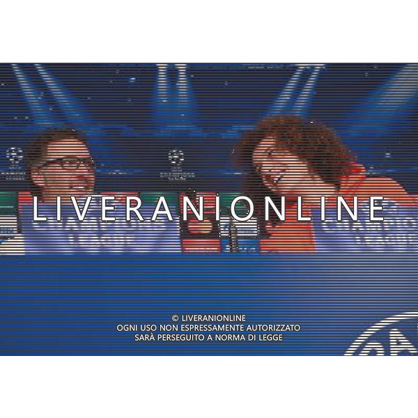 Laurent BLANC / David LUIZ - 16.02.2015 - Conference de Presse - Paris Saint Germain - Champions League Photo : Winter Press / Icon Spor AG ALDO LIVERANI SAS ONLY ITALY