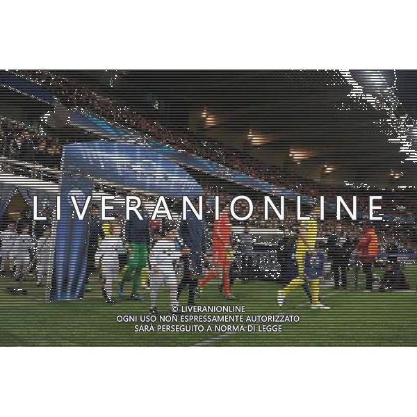 Salvatore Sirigu / Thiago Silva / Thibaut Courtois / John Terry - 17.02.2015 - Paris Saint Germain / Chelsea - 1/8Finale aller Champions League Photo : Andre Ferreira / Icon Sport AG ALDO LIVERANI SAS ONLY ITALY
