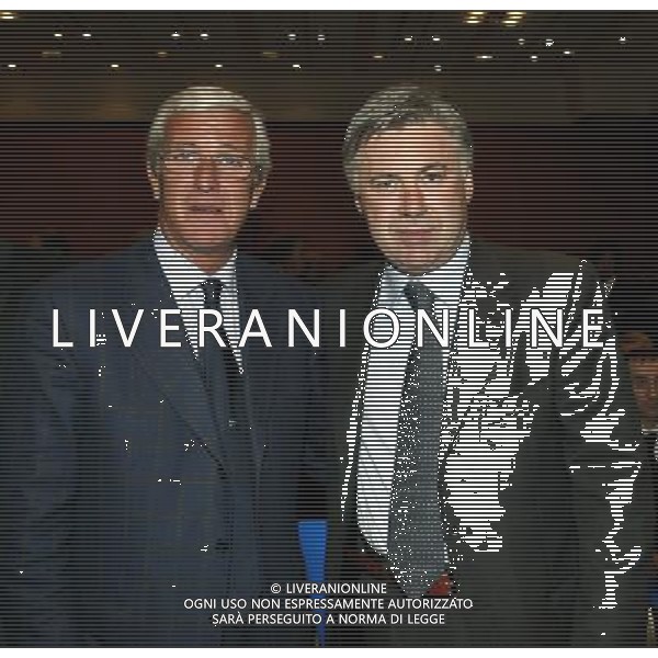 Milano 17 gennaio 2005 Riunione convocata dal presidente federale Carraro tra arbitri, presidenti, allenatorie e capitani delle societˆ di serie A e B nella foto: Lippi Marcello e Ancelotti Carlo foto Andry / Ag. Aldo Liverani