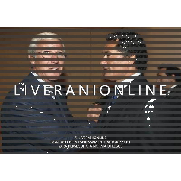 Milano 17 gennaio 2005 Riunione convocata dal presidente federale Carraro tra arbitri, presidenti, allenatorie e capitani delle societˆ di serie A e B nella foto: Lippi Marcello e Gentile Claudio foto Andry / Ag. Aldo Liverani