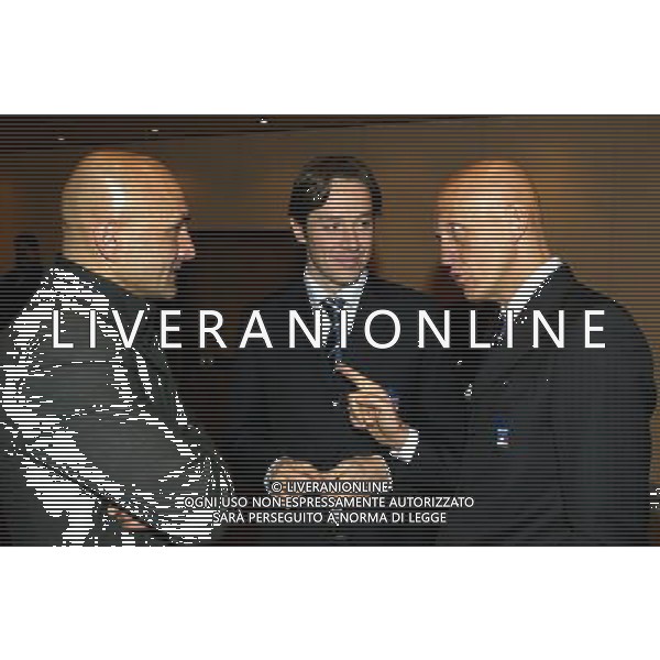 Milano 17 gennaio 2005 Riunione convocata dal presidente federale Carraro tra arbitri, presidenti, allenatorie e capitani delle societˆ di serie A e B nella foto: Spalletti Luciano Trefoloni Matteo e Collina Pierluigi foto Andry / Ag. Aldo Li