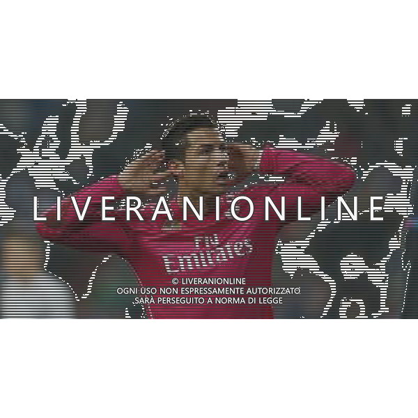 firo Fu§ball,Fussball, 18.02.2015 UEFA , UCL, Champions League Saison 2014/2015 Achtelfinale, 1/8-Finale, Hinspiel, FC Schalke 04 - Real Madrid Madrid, Cristiano Ronaldo, jubel, Torjubel, Gestik, halbe FIgur, nach Tor zum 1-0 $worldrightsEs gelten unsere AGB, einsehbar auf www.firosportphoto.de copyright by firo sportphoto: Coesfelder Str. 207 D- 48249 DŸlmen www.firosportphoto.de mail@firosportphoto.de (V o l k s b a n k B o c h u m - W i t t e n ) BLZ.: 430 601 29 Kt. Nr.: 341 117 100 Tel: +49-2594 - 9916004 Fax: +49-2594 - 9916005 AG ALDO LIVERANI SAS ONLY ITALY