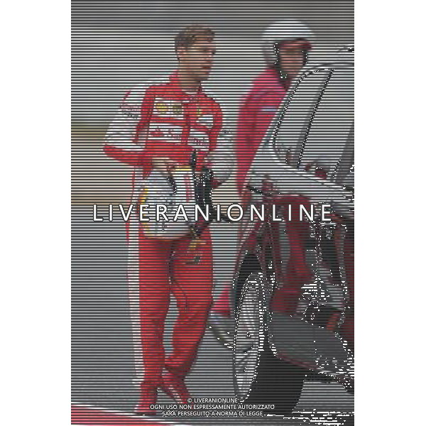 Sebastian Vettel (GER) Ferrari returns to the pits after spinning off the circuit. 21.02.2015. Formula One Testing, Day Three, Barcelona, Spain. AG ALDO LIVERANI SAS ONLY ITALY