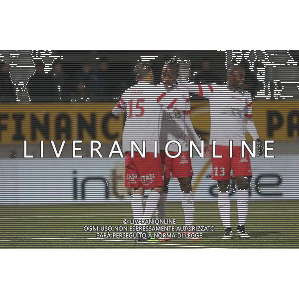 Joie Nancy - Youssouf HADJI /Maurice DALLE / Julien CETOUT - 20.02.2015 - Nancy / Chateauroux - 25e journee Ligue 2 Photo : Fred Marvaux / Icon Sport AG ALDO LIVERANI SAS ONLY ITALY