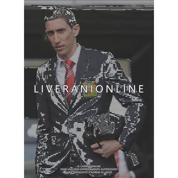 Manchester United\'s Angel Di Maria arrives at the liberty stadium Photographer Ashley Crowden/CameraSport Football - Barclays Premiership - Swansea City v Manchester United - Saturday 21st February 2015 - Liberty Stadium - Swansea © CameraSport - 43 Linden Ave. Countesthorpe. Leicester. England. LE8 5PG - Tel: +44 (0) 116 277 4147 - admin@camerasport.com - www.camerasport.com AG ALDO LIVERANI SAS ONLY ITALY