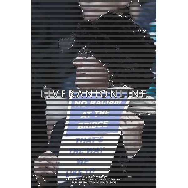 A fan makes her views on racism clear Photographer Craig Mercer/CameraSport Football - Barclays Premiership - Chelsea v Burnley - Saturday 21st February 2015 - Stamford Bridge - London © CameraSport - 43 Linden Ave. Countesthorpe. Leicester. England. LE8 5PG - Tel: +44 (0) 116 277 4147 - admin@camerasport.com - www.camerasport.com AG ALDO LIVERANI SAS ONLY ITALY