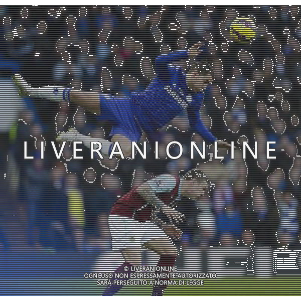 Chelsea\'s Eden Hazard sent flying in a challenge with Burnley\'s Kieran Trippier Photographer Craig Mercer/CameraSport Football - Barclays Premiership - Chelsea v Burnley - Saturday 21st February 2015 - Stamford Bridge - London © CameraSport - 43 Linden Ave. Countesthorpe. Leicester. England. LE8 5PG - Tel: +44 (0) 116 277 4147 - admin@camerasport.com - www.camerasport.com AG ALDO LIVERANI SAS ONLY ITALY