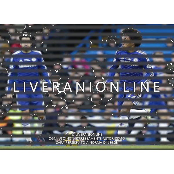 Chelsea\'s Willian in action during todays match Photographer Craig Mercer/CameraSport Football - Barclays Premiership - Chelsea v Burnley - Saturday 21st February 2015 - Stamford Bridge - London © CameraSport - 43 Linden Ave. Countesthorpe. Leicester. England. LE8 5PG - Tel: +44 (0) 116 277 4147 - admin@camerasport.com - www.camerasport.com AG ALDO LIVERANI SAS ONLY ITALY