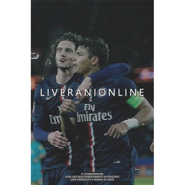 Adrien RABIOT / Thiago SILVA - 21.02.2015 - PSG / Toulouse - 26eme journee de Ligue1 Photo : Johnny Fidelin / Icon Sport AG ALDO LIVERANI SAS ONLY ITALY *** Local Caption ***