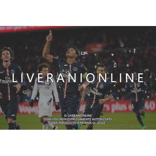 Adrien RABIOT / Thiago SILVA - 21.02.2015 - PSG / Toulouse - 26eme journee de Ligue1 Photo : Johnny Fidelin / Icon Sport AG ALDO LIVERANI SAS ONLY ITALY *** Local Caption ***