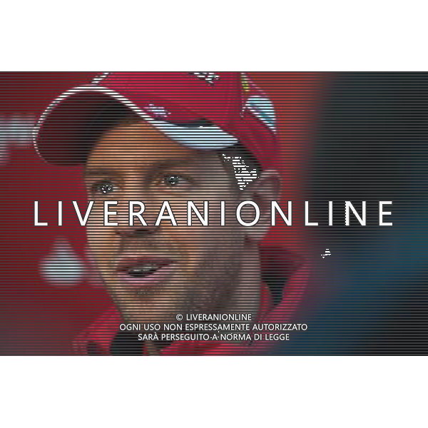 Sebastian Vettel (GER) Ferrari with the media. 21.02.2015. Formula One Testing, Day Three, Barcelona, Spain. AG ALDO LIVERANI SAS ONLY ITALY