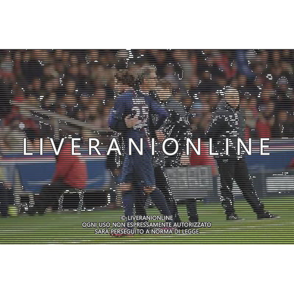 Adrien RABIOT / Laurent BLANC - 21.02.2015 - Paris Saint Germain / Toulouse - 26eme journee de Ligue 1 Photo : Johnny Fidelin / Icon Sport /Agenzia Aldo Liverani sas - ITALY ONLY - EDITORIAL USE ONLY