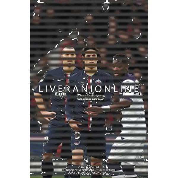 Edinson CAVANI / Zlatan IBRAHIMOVIC - 21.02.2015 - Paris Saint Germain / Toulouse - 26eme journee de Ligue 1 Photo : Johnny Fidelin / Icon Sport /Agenzia Aldo Liverani sas - ITALY ONLY - EDITORIAL USE ONLY