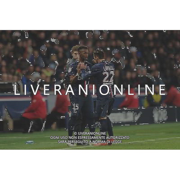 Jean Christophe BAHEBECK / Ezequiel LAVEZZI - 21.02.2015 - Paris Saint Germain / Toulouse - 26eme journee de Ligue 1 Photo : Johnny Fidelin / Icon Sport /Agenzia Aldo Liverani sas - ITALY ONLY - EDITORIAL USE ONLY