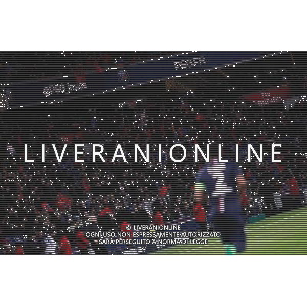 Joie PSG - Thiago SILVA / Supporters Paris Saint Germain - 21.02.2015 - Paris Saint Germain / Toulouse - 26eme journee de Ligue 1 Photo : Johnny Fidelin / Icon Sport /Agenzia Aldo Liverani sas - ITALY ONLY - EDITORIAL USE ONLY