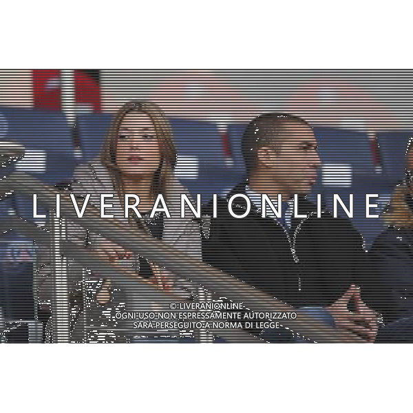 David TREZEGUET et sa compagne - 21.02.2015 - Paris Saint Germain / Toulouse - 26eme journee de Ligue 1 Photo : Johnny Fidelin / Icon Sport /Agenzia Aldo Liverani sas - ITALY ONLY - EDITORIAL USE ONLY