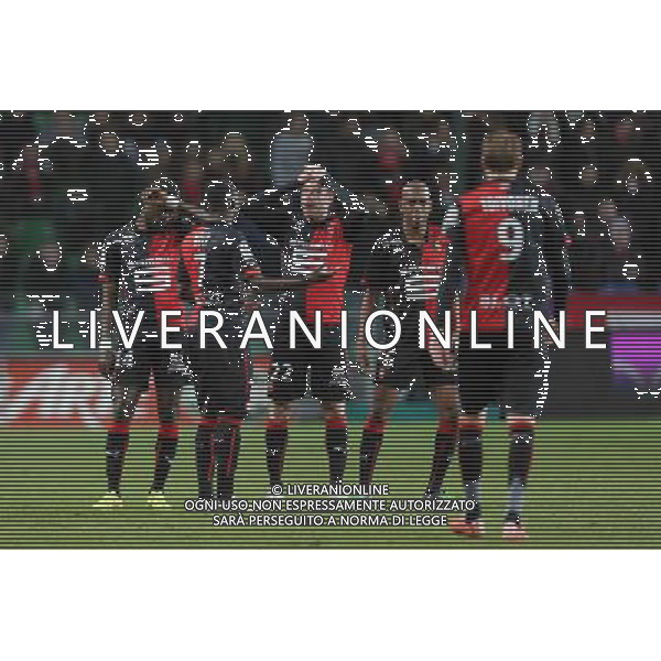 Paul Georges NTEP / Sylvain ARMAND / Gelson FERNANDES - 21.02.2015 - Rennes / Bordeaux - 26eme journee de Ligue1 Photo : Vincent Michel / Icon Sport /Agenzia Aldo Liverani sas - ITALY ONLY - EDITORIAL USE ONLY *** Local Caption ***