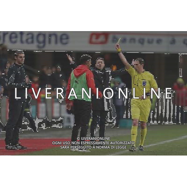 AVERTISSEMENT Steven MOREIRA / Mikael LESAGE - 21.02.2015 - Rennes / Bordeaux - 26eme journee de Ligue1 Photo : Vincent Michel / Icon Sport /Agenzia Aldo Liverani sas - ITALY ONLY - EDITORIAL USE ONLY *** Local Caption ***